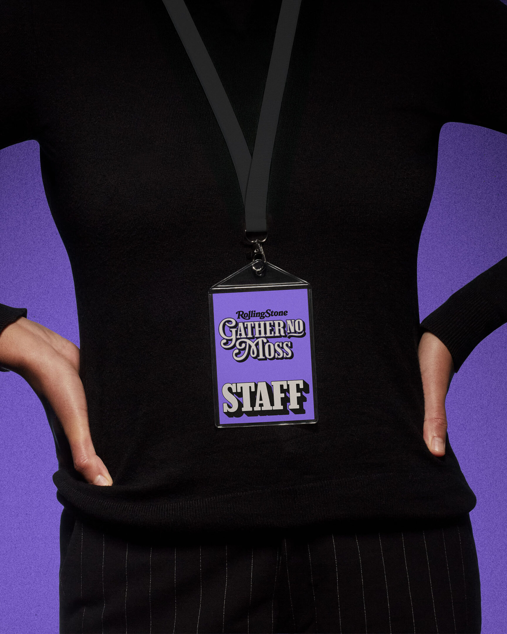Badge with lanyard